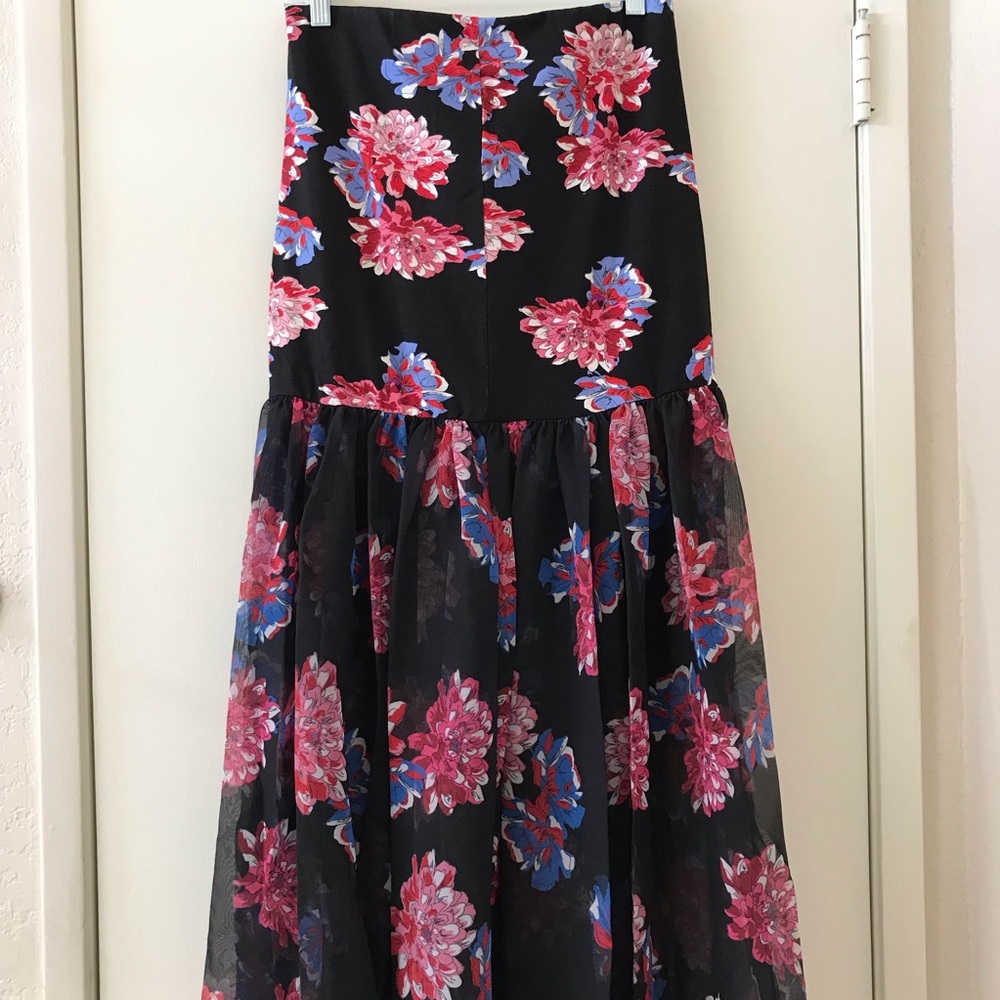 Free People Sheer Ankle Floral Maxi Skirt NWT Sz L - Picture 5 of 7